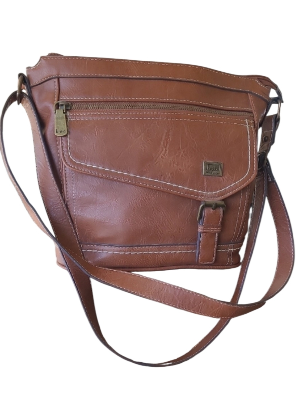 boc Brown Crossbody Bag with Brass Accent